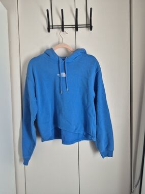 The North Face Bright Blue Cropped Hoodie Sweatshirt